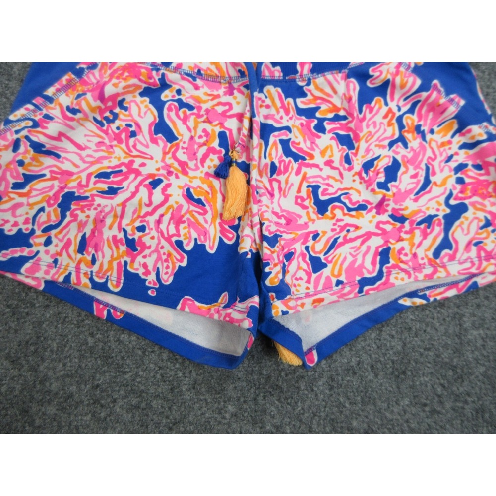 Lilly Pulitzer Yasmin Shorts Womens Small Brilliant Blue Its Electric Drawstring - Picture 2 of 14